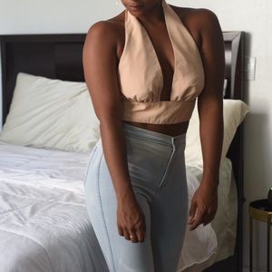 Light peach crop top!